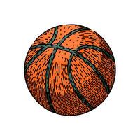 Preto basquetebol bola esboço mão desenhado vetor