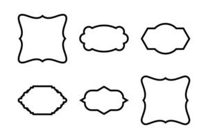 rótulo quadro, Armação forma linha pictograma símbolo visual ilustração conjunto vetor