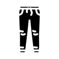 rastrear calça streetwear pano moda glifo ícone ilustração vetor