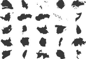 mundo mapas ícone pictograma símbolo visual ilustração conjunto vetor