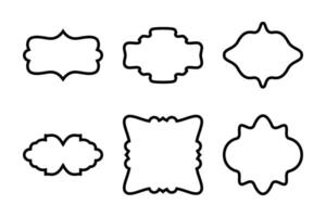 rótulo quadro, Armação forma linha pictograma símbolo visual ilustração conjunto vetor