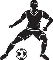 futebol jogador silhueta ilustração isolado em branco fundo. futebol jogador. vetor