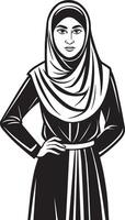 lindo muçulmano mulher dentro hijab. isolado dentro branco fundo ilustração. vetor