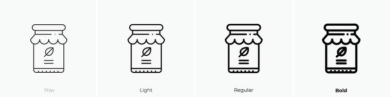 marmelada ícone. afinar, luz, regular e negrito estilo Projeto isolado em branco fundo vetor