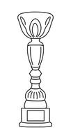 vencedora xícara, troféu esboço contorno. vitória símbolo. gráfico ilustrações isolado em branco fundo vetor
