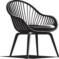 moderno cadeira, Preto cor silhueta vetor