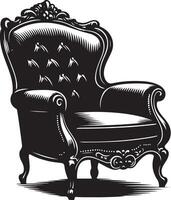 fauteuil cadeira, Preto cor silhueta vetor