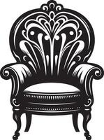 fauteuil cadeira, Preto cor silhueta vetor