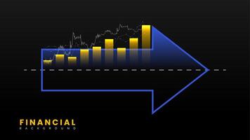 financeiro crescimento Barra gráfico fundo. bem sucedido financeiro impulso e seta. Aumentar estoque mercado economia ilustração vetor