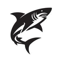 Tubarão silhueta minimalista logotipo Projeto vetor