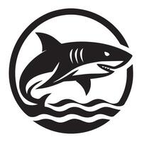 silhueta Tubarão logotipo Projeto vetor
