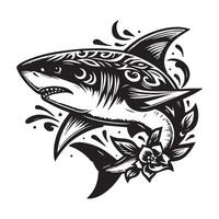 Tubarão minimalista ilustração vetor