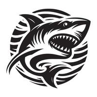 Tubarão silhueta ilustração do uma logotipo vetor