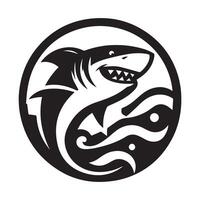 Tubarão silhueta logotipo Projeto vetor
