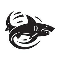 silhueta Projeto do uma Tubarão logotipo vetor