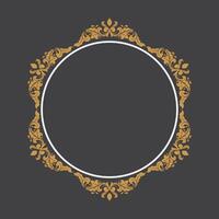 dourado vintage quadro, Armação enfeite dentro círculo forma .dourado anel fronteira ornamento.adequado para Casamento convite cartão. vetor