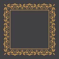 dourado vintage quadro, Armação enfeite dentro quadrado tamanho.dourado fronteira ornamento.adequado para Casamento convite cartão. vetor