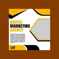amarelo social meios de comunicação postar Projeto para digital marketing empresas vetor