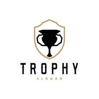 troféu logotipo, Esportes torneio campeonato copo Projeto. minimalista Antiguidade vitória prêmio vetor