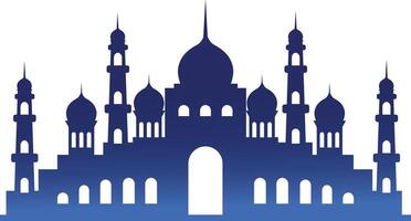 silhueta do islâmico mesquita em branco fundo. cor gradiente. ilustração dentro plano estilo vetor