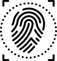 Preto linha ícone para biométrico vetor