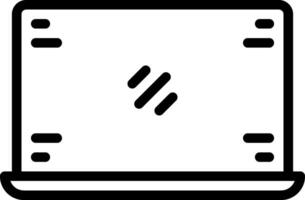 Preto linha ícone para computador portátil vetor