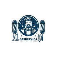 retro barbearia logotipo Projeto vetor