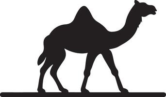 plano Projeto camelo silhueta, camelo gráfico ícone. camelo Preto placa isolado em branco fundo. camelo símbolo do deserto. ilustração vetor