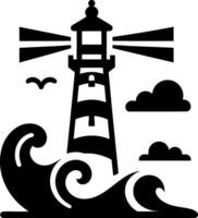 farol silhueta logotipo vetor