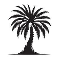 Palma árvores silhueta plano ilustração arte. vetor