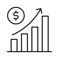 criativamente projetado ícone do dinheiro crescimento, na moda ícone do o negócio crescimento vetor