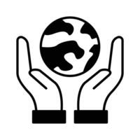 mãos segurando globo é mostrando global negócios, internacional o negócio vetor
