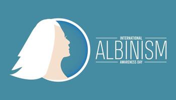 internacional albinismo consciência dia observado cada ano dentro junho. modelo para fundo, bandeira, cartão, poster com texto inscrição. vetor