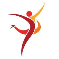 abstrato logotipo Projeto representando uma ginasta dentro no ar, simbolizando movimento e agilidade, a abstrato interpretação do uma ginasta dentro meio do ar pose, minimalista logotipo vetor