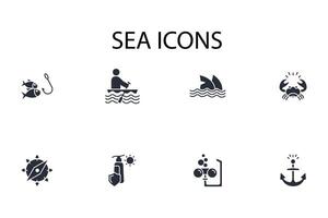mar ícone. .editável curso.linear estilo placa para usar rede design, logotipo. símbolo ilustração. vetor