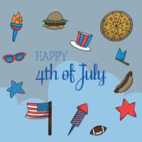 4º do Julho independência dia do América. liberdade EUA bandeira vetor