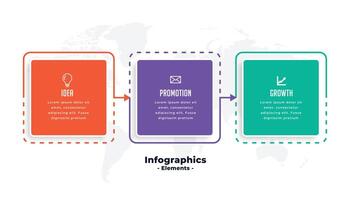 três passos o negócio infográficos modelo Projeto vetor