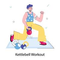 na moda kettlebell exercite-se vetor