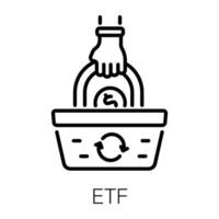 na moda etf conceitos vetor