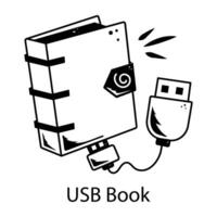 na moda USB livro vetor
