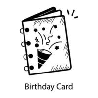 cartão de aniversário na moda vetor