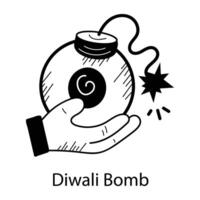 na moda diwali bombear vetor