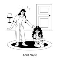 na moda criança Abuso vetor