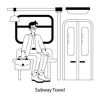 na moda metrô viagem vetor