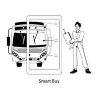 na moda inteligente ônibus vetor