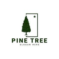 pinho árvore logotipo, isto logotipo é inspirado de pinho árvores dentro a floresta vetor