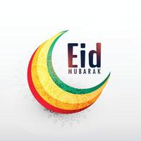 colorida crescente lua para eid Mubarak festival vetor