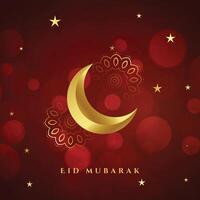 eid Mubarak dourado lua festival cartão Projeto vetor