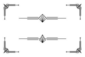 arte deco linha fronteira. moderno árabe ouro quadros, decorativo linhas fronteiras e geométrico dourado rótulo quadro, Armação Projeto elementos vetor