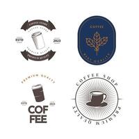 conjunto café logotipo Projeto vetor